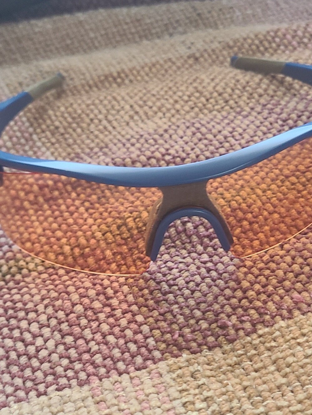 Blue Frame Orange Lens Men's Wrap Performance Sunglasses